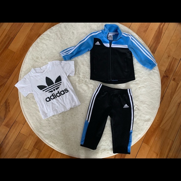 Baby Boys Adidas Tracksuit & Matching Tee - Picture 1 of 3